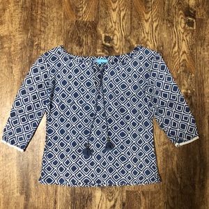 Tara Michelle - Blue and White Blouse